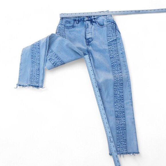 IRO Inahe Bleached‎ High Rise Raw Hem Ankle Acid Wash Jeans Women's 2/34 Short - Picture 5 of 12